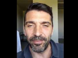 Capture de Buffon pendant son message à Lahm. Twitter