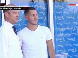 Hazard já está em Madrid para ser apresentado. Captura/Gol