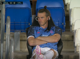 Bale, zangado no banco de reservas. Captura/LaLiga