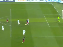 Pandev marcó un buen gol tras un pase de tacón. Captura/SkySport