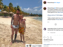 O gesto de Messi que lhe valu uma mensagem da FIFA. Instagram/FIFAWORLDCUP