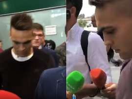 Image de Lautaro à l'aéroport de Milan. Capture