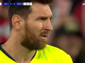 Messi ne savait plus quoi faire. Captura/MovistarLigadeCampeones