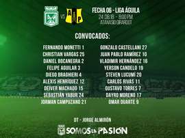 Almirón eligió a 18 jugadores para la cita ante Alianza Petrolera. Nacional