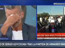 Las lágrimas de Sergio Goycochea al recordar a Maradona. Captura/TelevisiónPublica