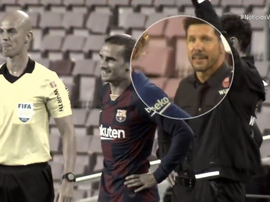 A surpreendente reação de Simeone a entrada de Griezmann. Captura/Vamos