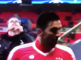 Szczesny was caught on camera mocking Spurs following Juve's win. Twitter