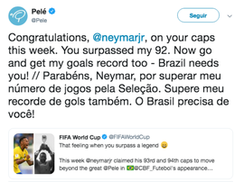 Pelé le lanzó un desafío a Neymar. Pelé
