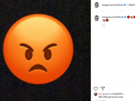 Vidal's anger after being sent off against Madrid. Instagram/kingarturo23oficial