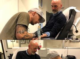 El técnico de la Fiorentina se tatuó a Astori. Instagram/FrankieTattoart