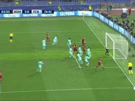 Manolas marque et élimine le Barça. Capture/beINSports