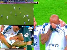 Felipe Melo, abattu, a fondu en larmes après avoir laissé les siens à dix contre onze. Capture/FOX