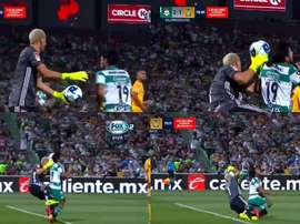 ¿Penalti o simulación? La acción de Nahuel que no tiene explicación. Captura/FOXSports