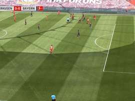 Alario segna il primo goal. LigadeCampeones