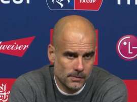 Guardiola ficou incomodado com uma pergunta sobre possíveis bónus. Captura/LocoxelfutbolGT