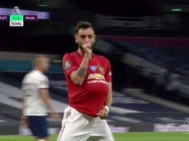 Bruno Fernandes hizo el 1-1. Twitter/MovistarLaLiga