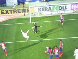 Casemiro abrió el marcador en el Wanda. Captura/Movistar+