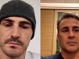 Casillas e Cannavaro conversaram sobre a situação atual com o coronavírus. Captura/Instagram