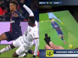 Niang voit le jaune de l'action. Capture/BeINSports
