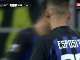 Esposito debutó en Europa League. Captura/ESPN