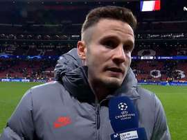 Saúl dio valor añadido a la victoria del Atlético. Captura/MovistarLigadeCampeones
