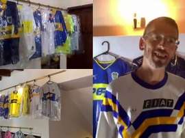 Vive en Quito y es un loco de Boca... ¡tiene 224 camisetas! Captura/ESPN
