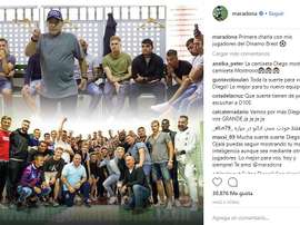 El ex futbolista ya hizo su primera charla como presidente. Instagram/Maradona