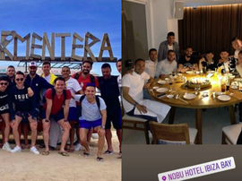 Ronaldo Fenômeno cumpre promessa e leva o Valladolid para Ibiza. Instagram/OscarPlano10/JaviMoyano_7
