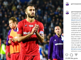 Pezzella has now fully recovered from the coronavirus. Instagram/germanpezzella