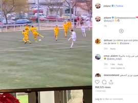 Zidane se orgulha de golaço de filho. Instagram/zidane