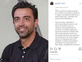 Xavi Hernandez tests positive for COVID-19. Instagram/xavi