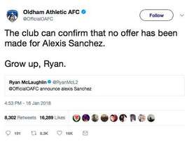 Ryan McLaughlin no se esperaba esta respuesta de su propio club. Twitter