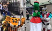 Show de mascotes pelas ruas de Inglaterra. DirectorDanDan/HammerHead