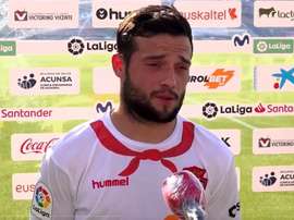 Arnaiz, feliz por darle los tres puntos a Osasuna. CAOsasuna