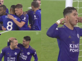 Leicester a marqué cinq buts en 45 minutes. Capture/DAZN