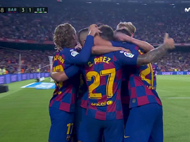 Carles Pérez se joint à la fête de Griezmann. Capture/Movistar