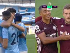 Vardy and Mahrez scored. Screenshot/DAZN