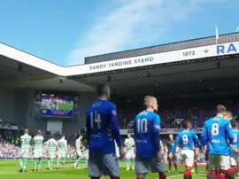 Llegó el momento y el Rangers no le hizo pasillo al Celtic. Captura/RangersFC