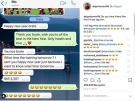 Salah avait besoin de connaître l'heure. Instagram/dejanlovren06
