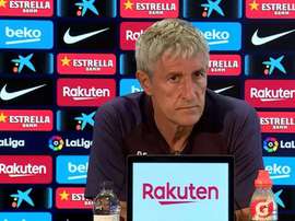 Quique Setién était en conférence de presse. Capture/BarçaTV