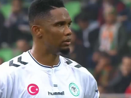 Samuel Eto'o a transformé son penalty avec Konyaspor. Twitter/FutCep