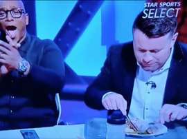 Given not impressed by Salah's goal: he did not even look up from his meal! Screenshot/SkySports