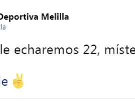 El Melilla responde a Solari. Twitter/UDMelilla