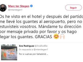 Ter Stegen made a Valladolid fan's day. Twitter/MTerStegen1