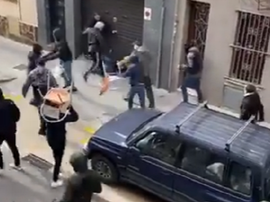 Cinco são detidos por briga entre torcedores de Espanyol e Athletic. Captura/Twitter