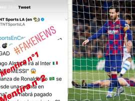 Messi desmentiu informações de jornalista. Captura/Instagram/leomessi/EFE