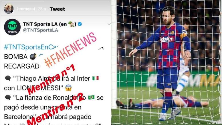 Messi Blows Up Again On Instagram Fake News Besoccer