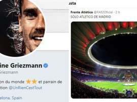 Curioso 'me gusta' de Griezmann a una postal atlética. Twitter/AntoGriezmann