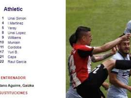 The referee missed out an Athletic Bilbao player from his match report. Captura/EFE