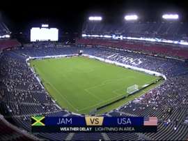 El riesgo de tormenta eléctrica detiene el Jamaica-EE.UU. Captura/DAZN